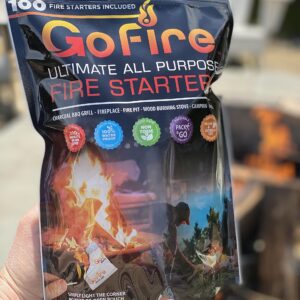 GOFIRE: Ultimate All Purpose Fire Starter- Non-Toxic, Earth-Friendly, Portable, Weather-Proof Fire Starter for Camping, Hiking, Backpacking, Fireplaces, Wood Stoves and More! 100 Fire Starters