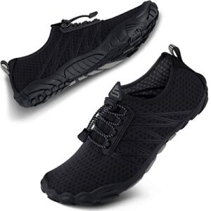 seekway water shoes men women adult quick-dry aqua sock barefoot for beach swim river pool lake hiking kayaking surfing sp001(u) 406black size 6 women/5 men