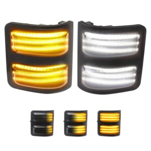 ruxifey sequential switchback side mirror marker lights 3-row led turn signals compatible with ford f250 f350 f450 super duty 2008-2016