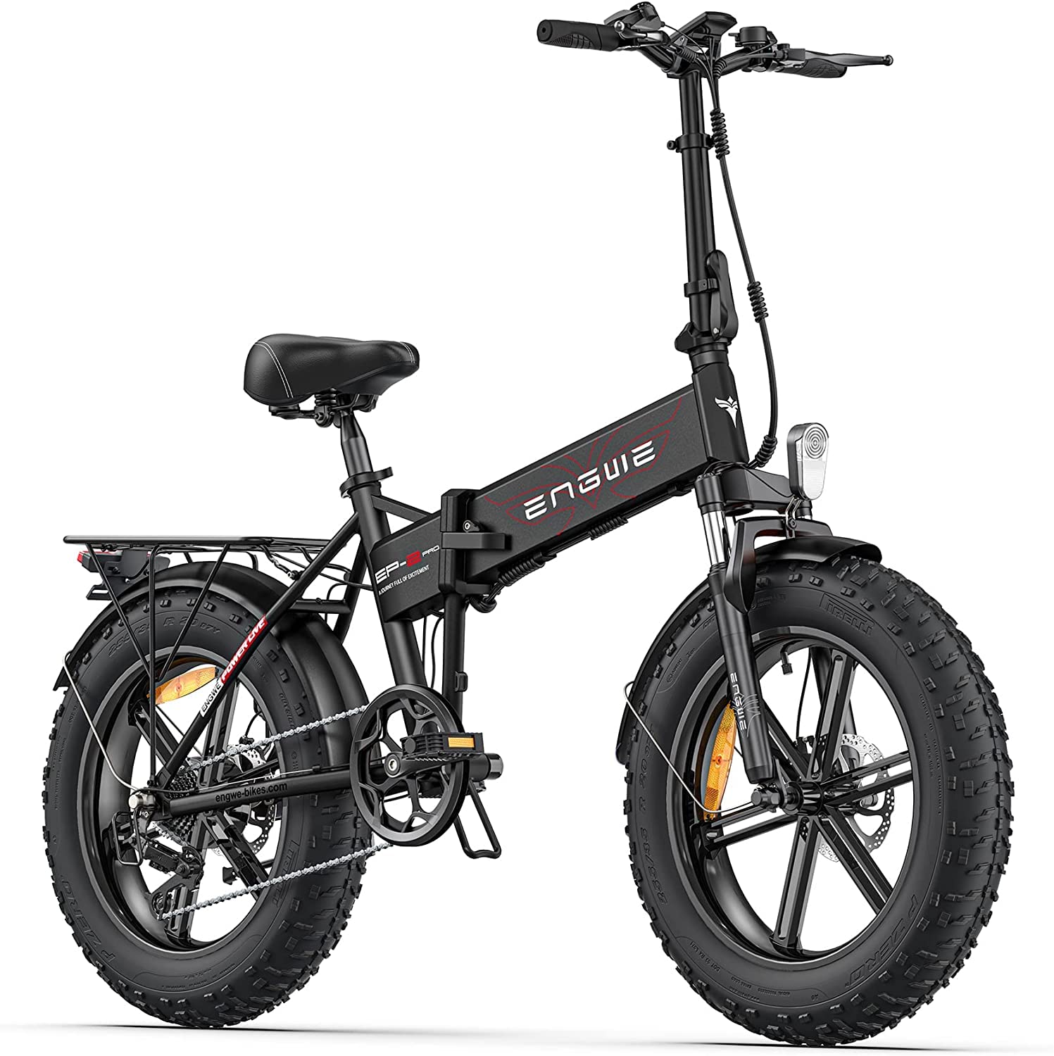 ENGWE 750W Folding Electric Bike for Adults 20" 4.0 Fat Tire Mountain Beach Snow Bicycles Aluminum Electric Scooter 7 Speed Gear E-Bike with Detachable Lithium Battery 48V 13AH Up to 28MPH 75Mile