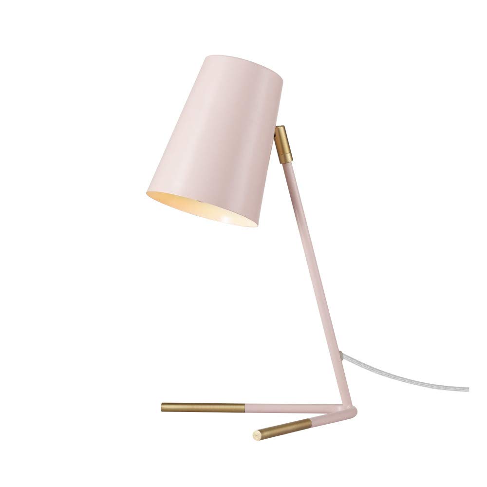 Globe Electric 67338 Novogratz x Globe Dobby 16" Desk Lamp, Matte Rose, Matte Gold Legs, Clear Cord, in-Line On/Off Switch, Pink