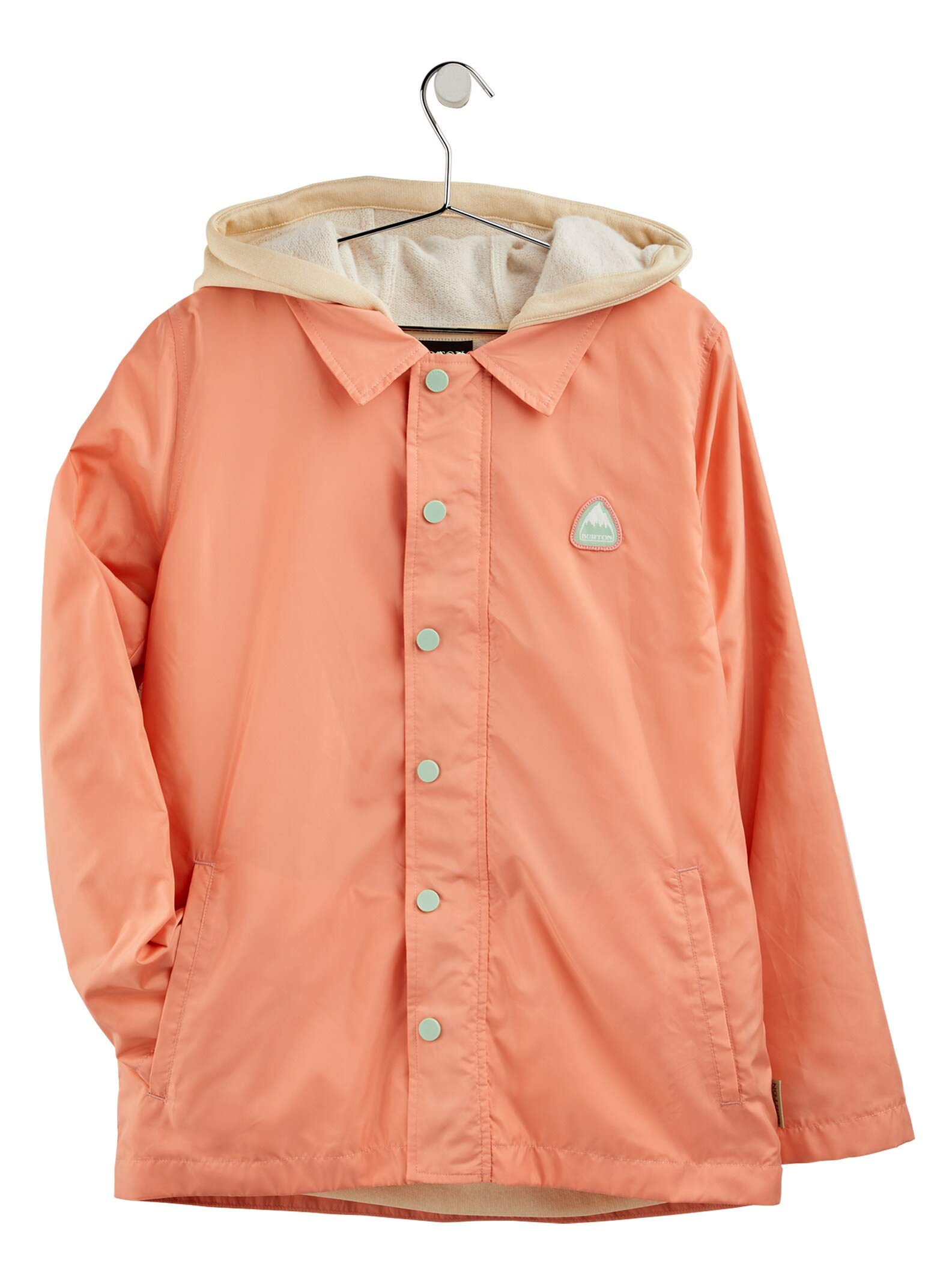 Burton Kids' Ripton Coach Jacket, Pink Dahlia/Creme Brulee Heather, Medium