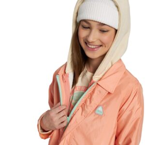 Burton Kids' Ripton Coach Jacket, Pink Dahlia/Creme Brulee Heather, Medium