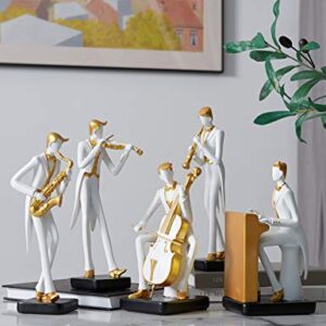 HAUCOZE Music Decor Figurine Cello Statue Modern Sculpture Home Gifts Table Centerpiece Crafts Polyresin Arts 8.5inch