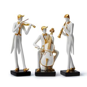 HAUCOZE Music Decor Figurine Cello Statue Modern Sculpture Home Gifts Table Centerpiece Crafts Polyresin Arts 8.5inch