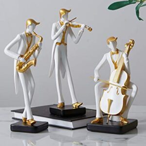 HAUCOZE Music Decor Figurine Cello Statue Modern Sculpture Home Gifts Table Centerpiece Crafts Polyresin Arts 8.5inch