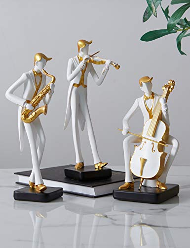 HAUCOZE Music Decor Figurine Cello Statue Modern Sculpture Home Gifts Table Centerpiece Crafts Polyresin Arts 8.5inch