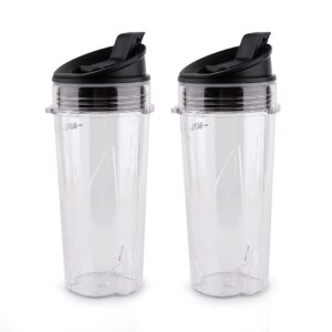 anbige replacement parts 3 tabs cups intended for nutri ninja blender, 2 pack 16-ounce single serve cup and sip&seal lid fit ninja bl200 30/ bl201 30/bl201c 30/bl203qbk
