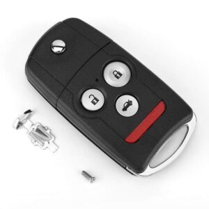 key fob case, 3+1 button car keyless remote flip key fob case cover shell fit for tl