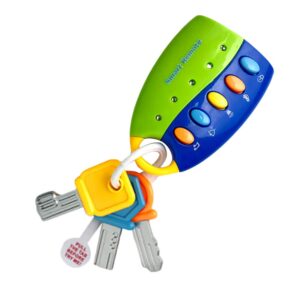 anniston kids toys, colorful baby toy smart remote sound musical car key keychain pretend education remote control toys for baby children toddlers boys & girls, blue