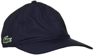 lacoste mens sport solid taffeta side croc hat cap, navy blue, one size us