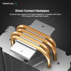 DEEPCOOL GAMMAXX GT A-RGB, CPU Air Cooler, SYNC A-RGB Fan and Black Top Cover, Cable or Motherboard Control Supported, 4 Heatpipes, 120mm A-RGB Fan, Universal Socket Solution