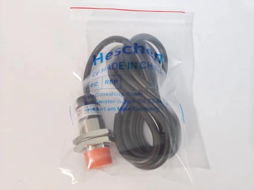 Heschen M18 Inductive Proximity Sensor Switch PR18-8DP2 Cylindrical Type Detector 8mm DC12-24V 3-Wire PNP NC(Normally Closed) CE