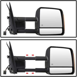 ACANII - [Telescoping Power Heat LED Signal Towing Mirrors Driver+Passenger Side For 2008-2017 Toyota Tundra/Sequoia