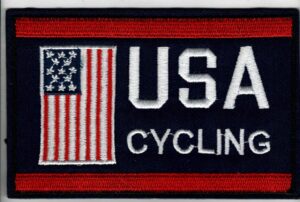 cycling team usa embroidered iron-on patch size 4" x 2 1/2". usa olympics