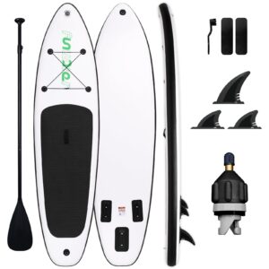 funwater sup inflatable stand up paddle board 10'x31''x6'' ultra-light inflatable paddleboard with isup accessories,fins,adjustable paddle, pump,backpack, leash