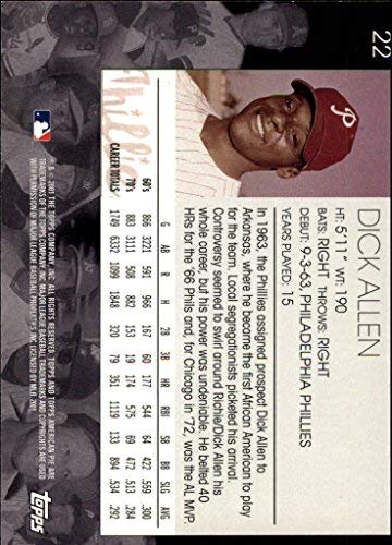 2001 Topps American Pie #22 Dick Allen MLB Baseball Trading Card