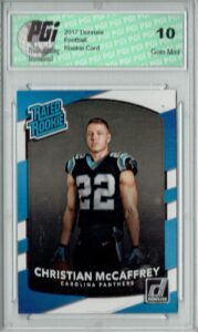 christian mccaffrey 2017 donruss #318 rated rookie card pgi 10 - unsigned football cards