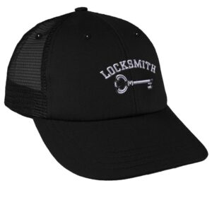 speedy pros trucker hat baseball cap locksmith embroidery cotton dad hats for men & women snapback black