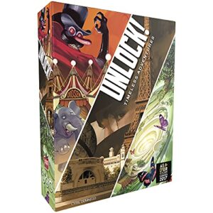 unlock! timeless adventures card game | escape room games for adults and kids | mystery games for family game night | ages 10 and up | 1-6 players | average playtime 1 hour | made by space cowboys