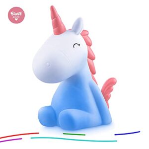 Sweet Ponies (5.4" x 3.7" x 6.7"; 9.2 oz Unicorn Candy LED Light Cute Gifts for Girls, Boys, kids - Battery Operated (1.6 W) Table, Desk & Beside Cute Lamp Both Color Changing & Wraped in Gift Package