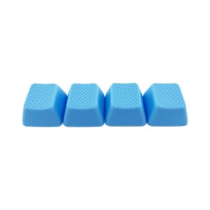 big chic blank tpr rubber gaming keycaps 4 keys set 1u for cherry mx mechanical keyboards compatible oem (r3, neon blue)