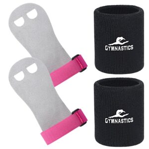 Gymnastics Grips Wristbands Bundle for Girls Kids Youth (S)