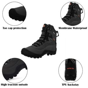 XPETI Men’s Thermator Mid-Rise Waterproof Lightweight Hiking Boot Insulated Non-Slip Grey 8.5