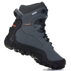 XPETI Men’s Thermator Mid-Rise Waterproof Lightweight Hiking Boot Insulated Non-Slip Grey 8.5