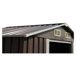 Outdoor Storage Shed 6 x 4 Feet Utility Tool Shed Garden Vents kit with Waterproof Garage Galvanized Steel Parts with Grey Sliding Grey Doors