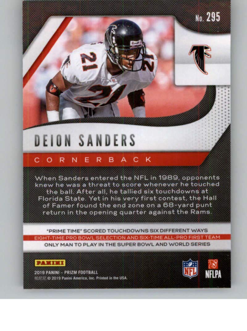 2019 Panini Prizm #295 Deion Sanders Atlanta Falcons NFL Football Trading Card