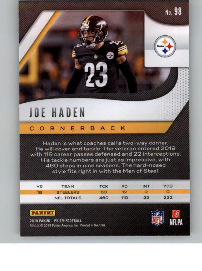 2019 Panini Prizm #98 Joe Haden Pittsburgh Steelers NFL Football Trading Card