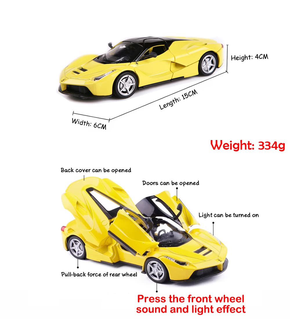 Alloy Collectible Ferrari Race LaFerrari Pull Back Vehicles Diecast Cars Model with Lights and Sounds