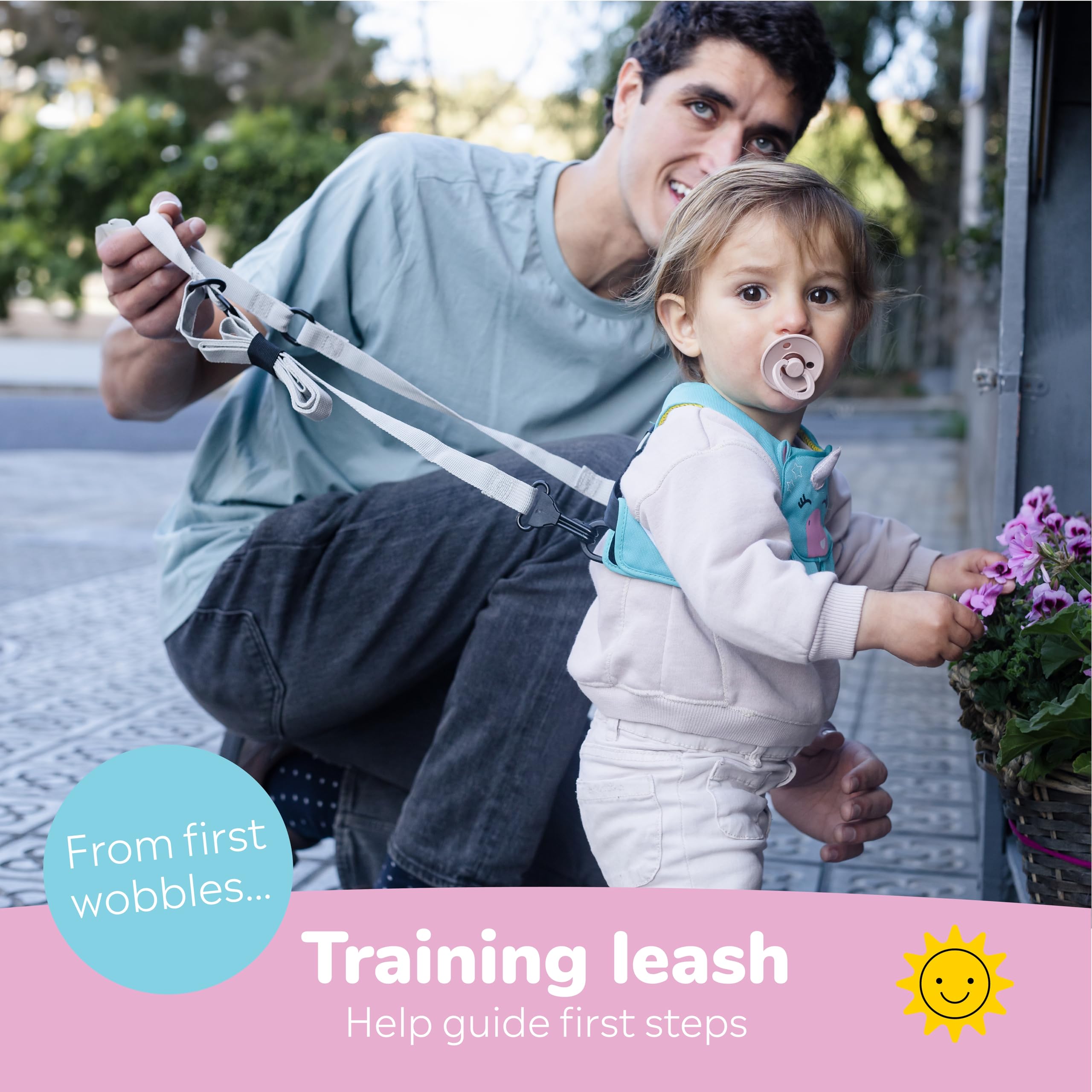 Trunki Toddler Leash - Fuss Free Toddler Walking Reins & Kids Safety Harness | Baby Leash for Kids – UNA Unicorn (Turquoise)