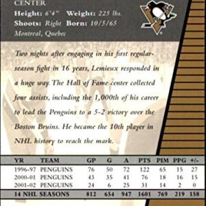 2002-03 Upper Deck Rookie Update #79 Mario Lemieux NHL Hockey Trading Card