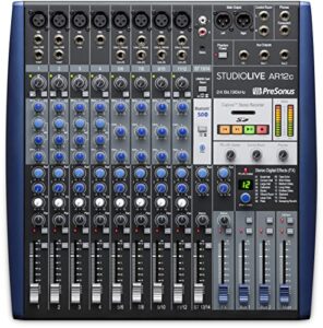 presonus studiolive ar12c 14-channel usb-c hybrid digital/analog performance mixer, unpowered