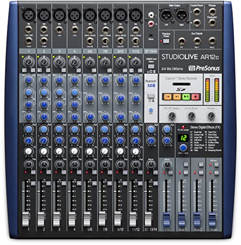 PreSonus StudioLive AR12c 14-Channel USB-C Hybrid Digital/Analog Performance Mixer, Unpowered