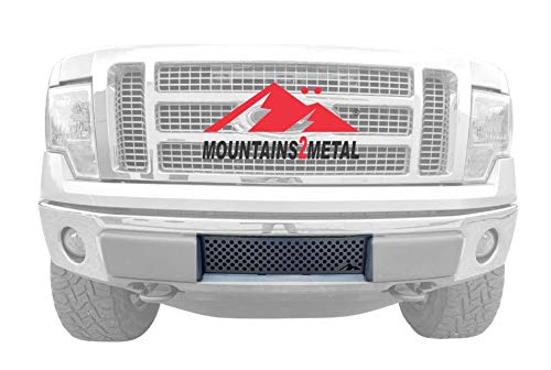 Mountains2Metal Bullet Holes Powder Coated Black Stainless Steel Bumper Grille Insert Compatible with 2009-2014 Ford F-150 M2M #100-310-1