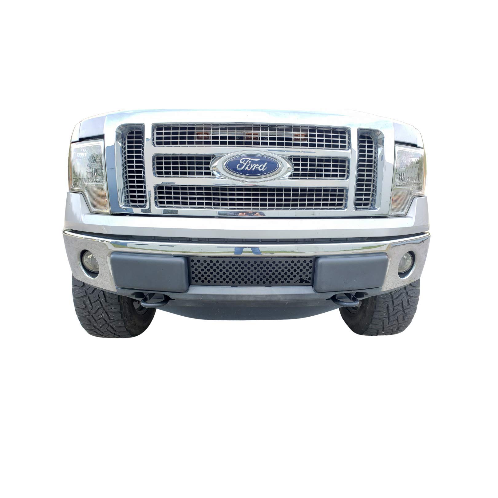 Mountains2Metal Bullet Holes Powder Coated Black Stainless Steel Bumper Grille Insert Compatible with 2009-2014 Ford F-150 M2M #100-310-1