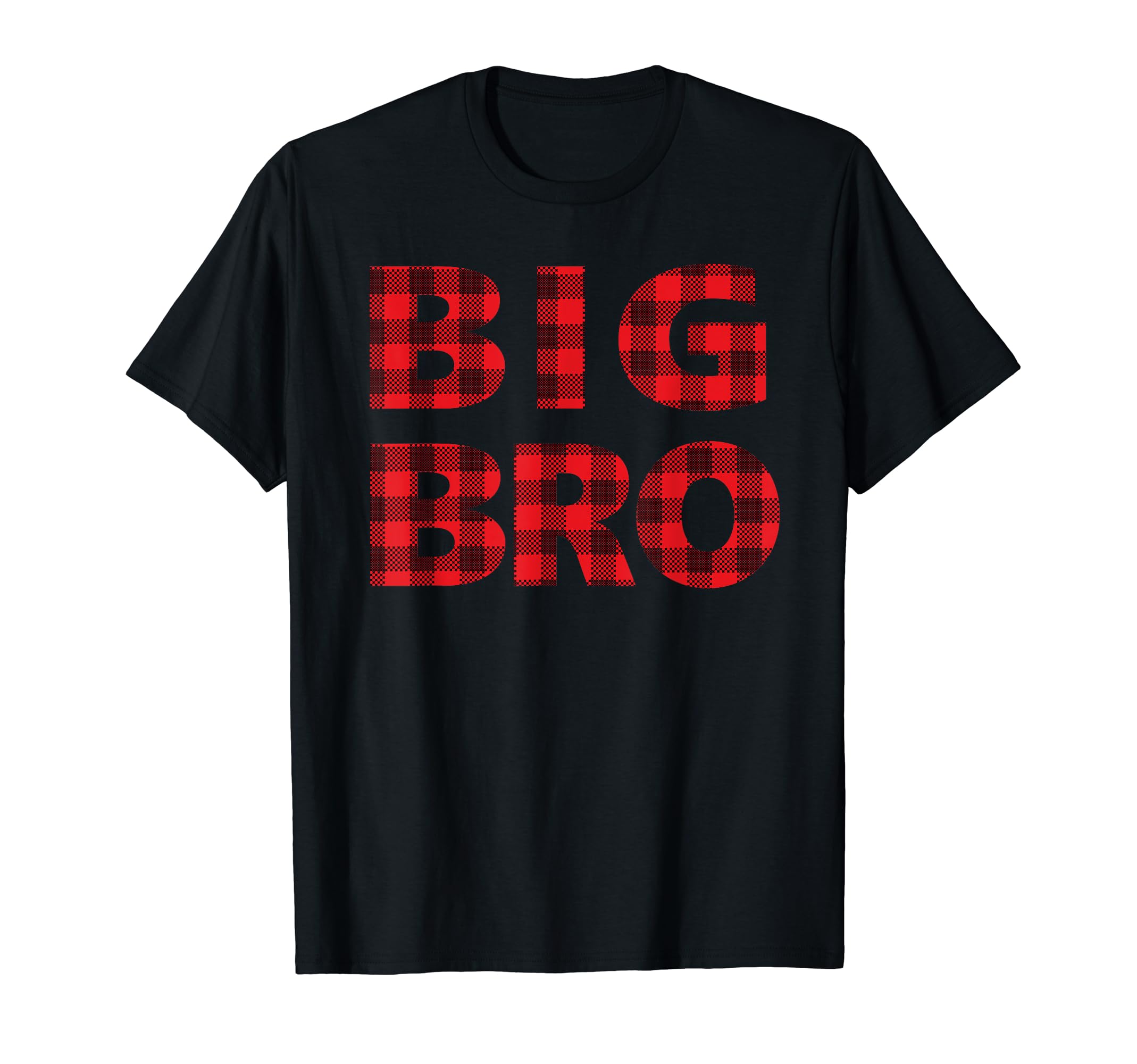 Kids Big Bro Plaid Red Buffalo Gift For New Big Brother Boys T-Shirt