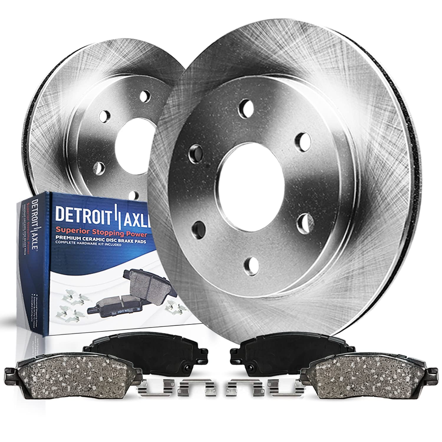 Detroit Axle - 4WD Front Brake Kit for 04-08 Ford F-150 6 Lug Lincoln Mark LT 2004 2005 2006 2007 2008 Brakes Rotors Ceramic Brake Pads Replacement