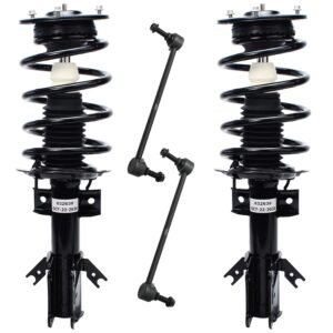 Detroit Axle - FWD Front Struts Sway Bars for 2013-2018 Ford Fusion Complete 2 Struts with Coil Spring 2 Sway Bar Links 2014 2015 2016 2017 Replacement Quick Install Ready Struts Shocks Assembly