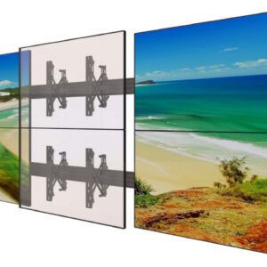 3x3 Video Wall Pop Out Mounting System Horizontal Rails Fixed Displays with with Micro Adjustment Arms Vesa Universal TV Television Monitors