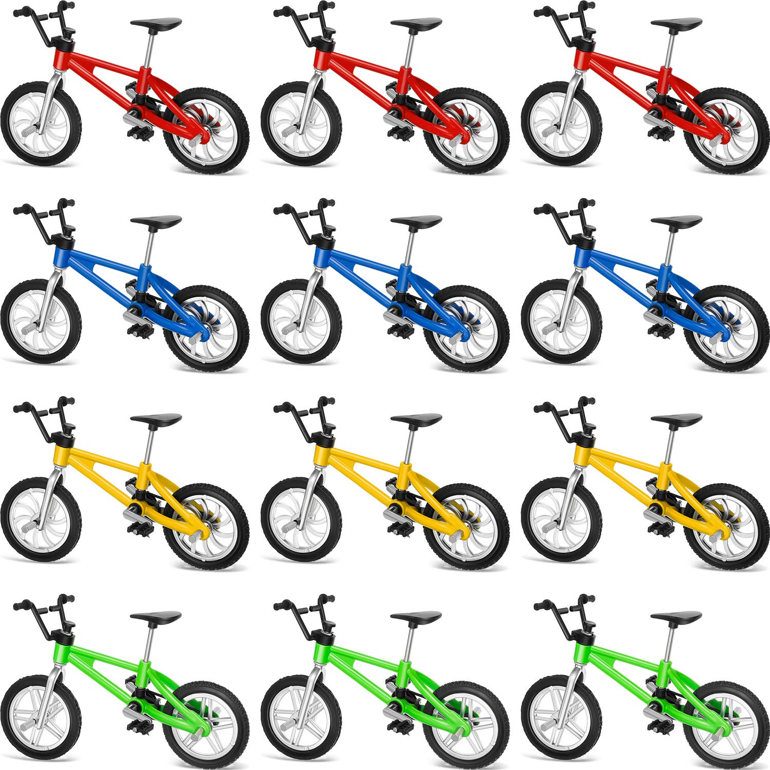 12 Pieces Finger Bikes Mini Extreme Sports Finger Bike Miniature Metal for Creative Game Favors Gifts