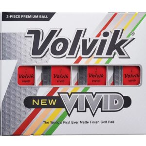 Volvik Vivid Golf Balls - Matte Red, Dozen