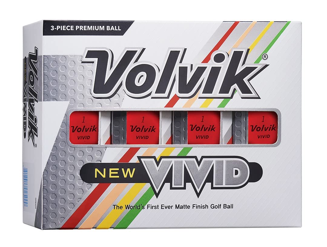 Volvik Vivid Golf Balls - Matte Red, Dozen