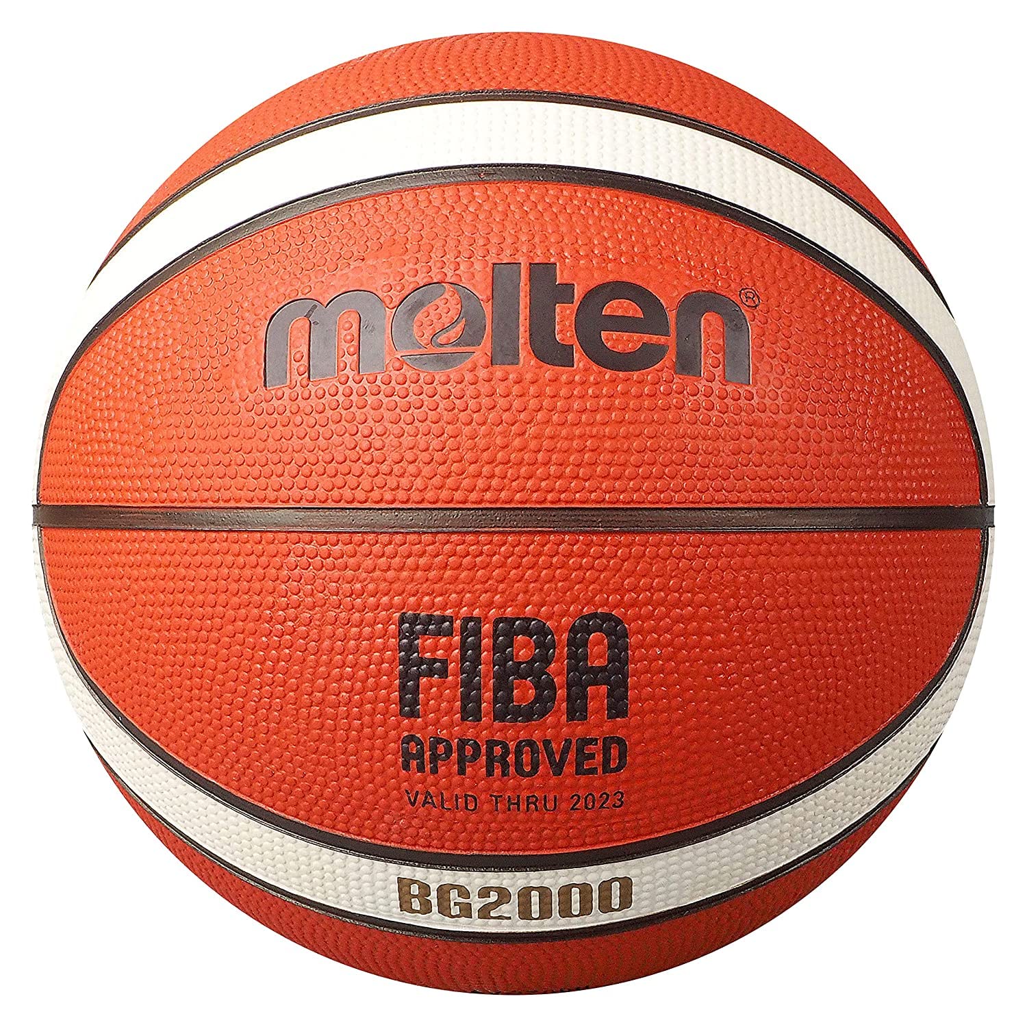 Molten BG-Series Rubber Basketball, FIBA Approved - BG2000, Size 7, 2-Tone (B7G2000)