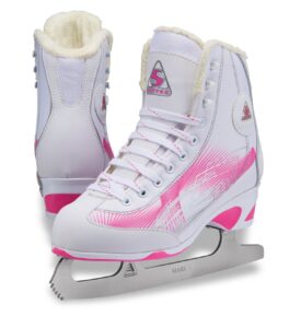 jackson ultima rave rv2001 girl's figure ice skates softec, color: white/pink, size: kids youth 3