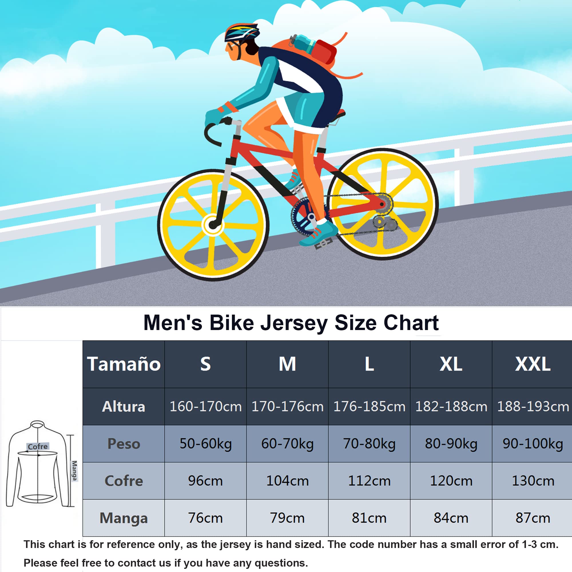 Road Bike Jersey Mens Long Sleeve Reflective Cycling Shirts Full Zipper Bicycle Clothes Tops Blue Red X-Large