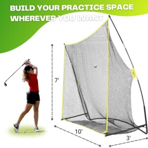 PodiuMax 10x7ft Golf Hitting Net | Driving Range for Backyard & Indoor | Also Suitable for Soccer, Baseball, Softball Practice with Carrying Bag (Hitting Net)